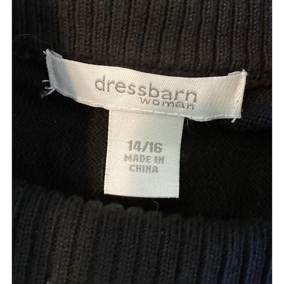 Dress Barn Mock Neck Sweater Size 14/16 Women’s Black Pullover - Picture 3 of 8